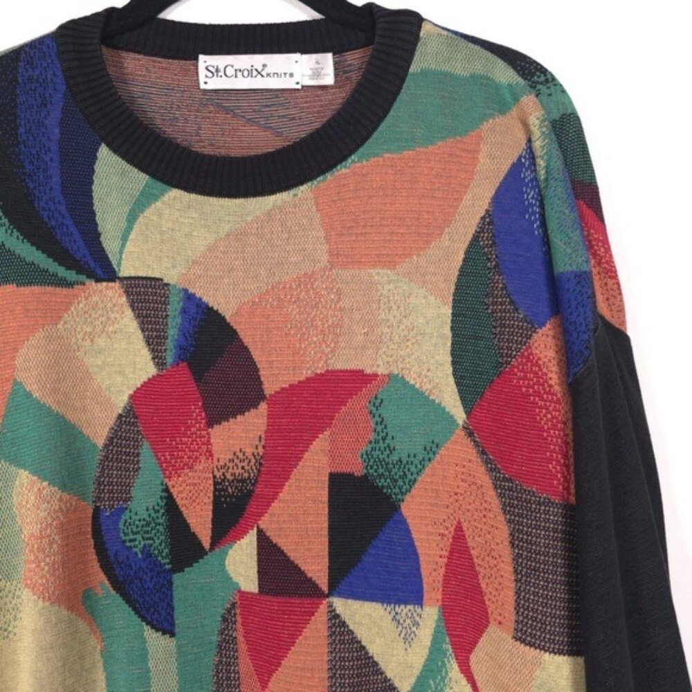 ST. CROIX R Delaunay Luxury COLLECTORS‎ SILK Crew Knits Pullover Sweater Size XL - Picture 6 of 10